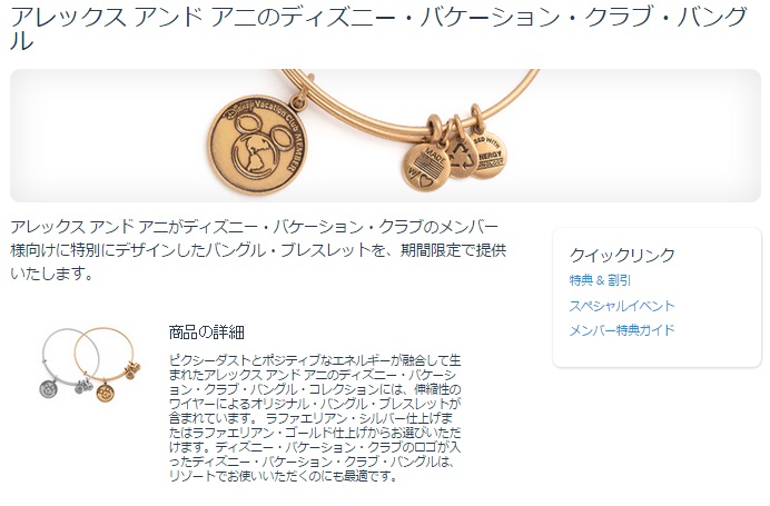 DVCメンバーサイトから「ALEX AND ANI」の限定ブレスレットが買える